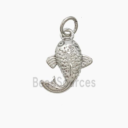 Copper Fish Pendant Platinum Plated