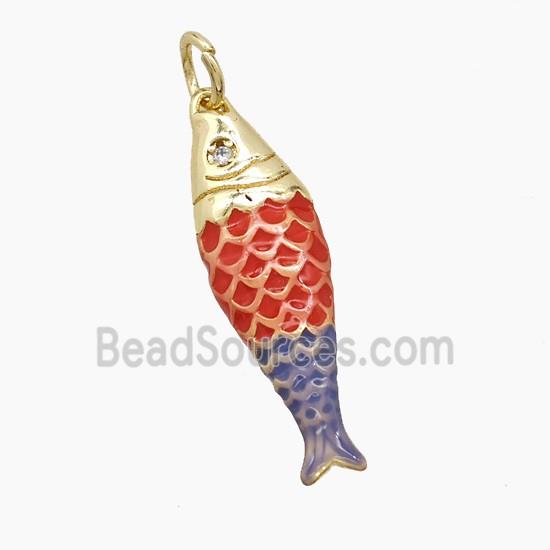 Copper Fish Pendant Painted Gold Plated