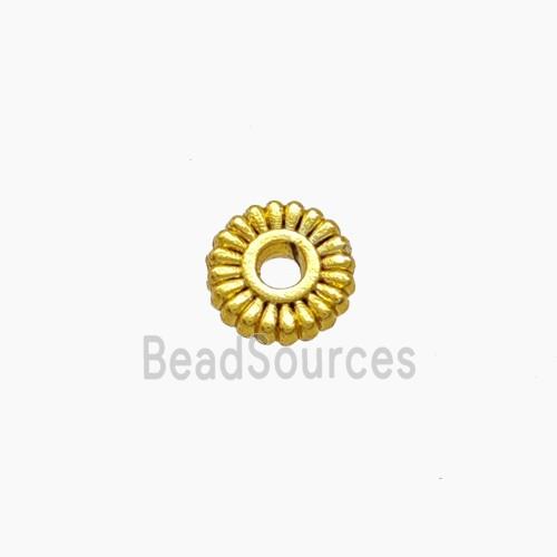 Zinc Alloy Rondelle Spacer Beads Gold Plated