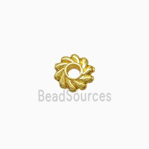 Zinc Alloy Rondelle Spacer Beads Gold Plated