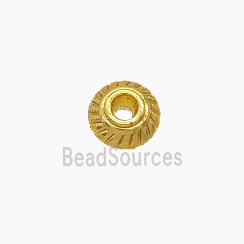 Zinc Alloy Rondelle Spacer Beads Gold Plated