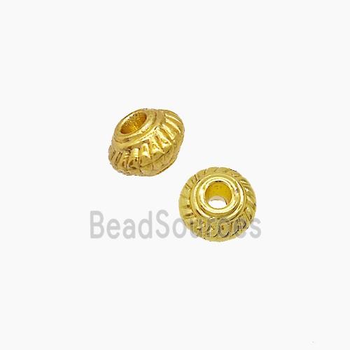 Zinc Alloy Rondelle Spacer Beads Gold Plated
