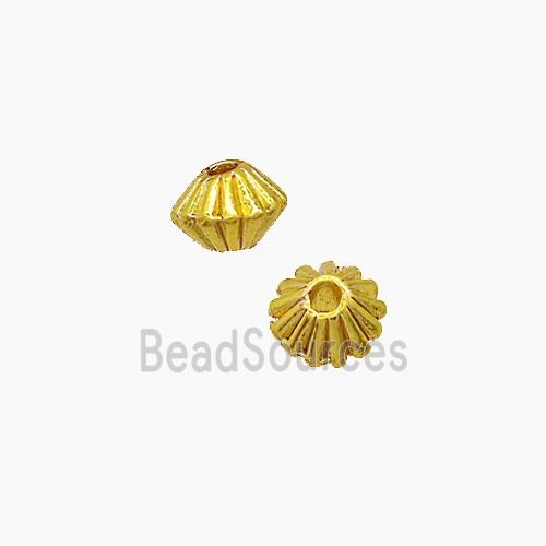 Zinc Alloy Bicone Spacer Beads Gold Plated