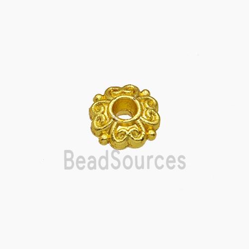 Zinc Alloy Rondelle Spacer Beads Gold Plated
