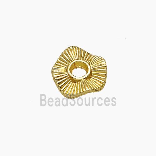 Zinc Alloy Wave Spacer Beads Gold Plated