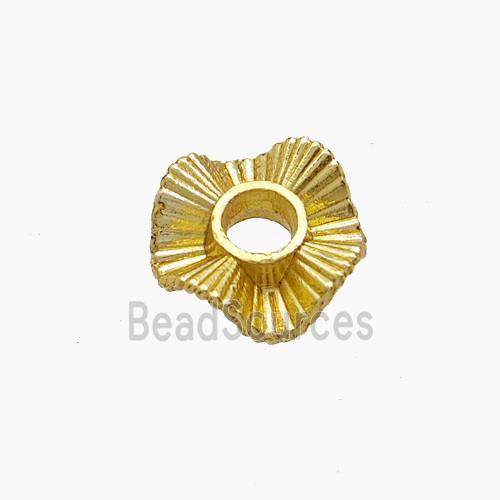 Zinc Alloy Wave Spacer Beads Gold Plated