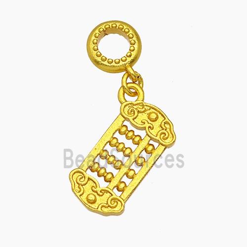 Chinese Ruyi Abacus Charms Copper Pendant Matte Gold Plated