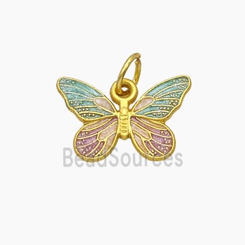 Copper Butterfly Pendant Painted Gold Plated
