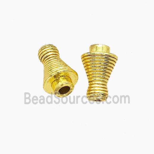 Tibetan Style Copper Prayer Wheel Beads Gold Plated