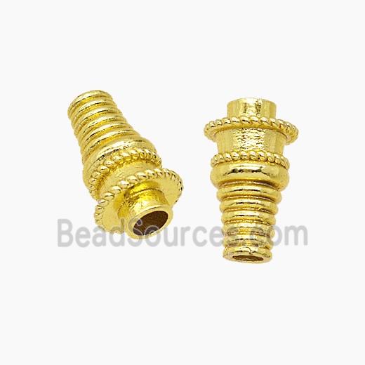 Tibetan Style Copper Prayer Wheel Beads Gold Plated