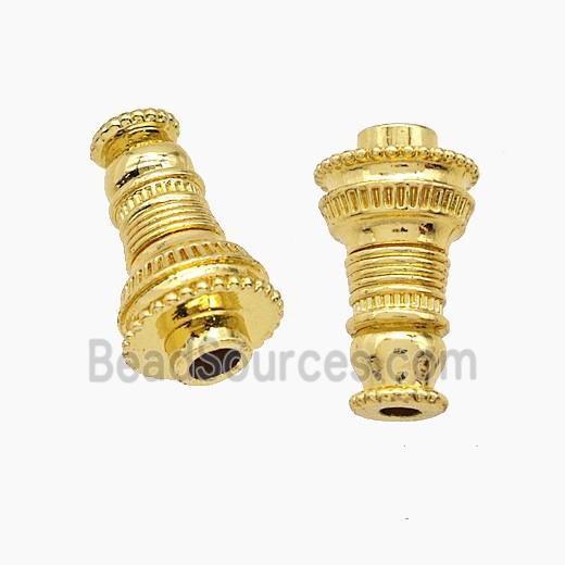 Tibetan Style Copper Prayer Wheel Beads Gold Plated