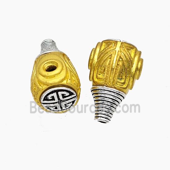 Tibetan Style Copper Guru Beads Antique Silver Gold