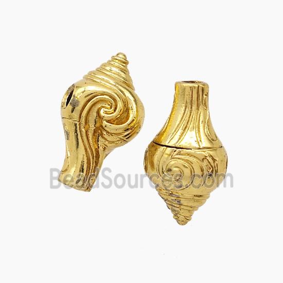 Tibetan Style Copper Guru Beads Gold Plated