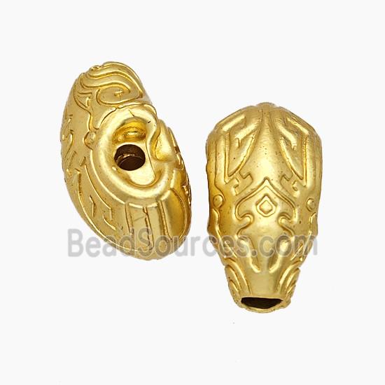 Tibetan Style Copper Guru Beads Gold Plated