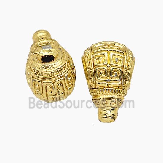 Tibetan Style Copper Guru Beads Gold Plated