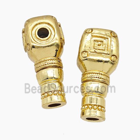 Tibetan Style Copper Guru Beads Gold Plated