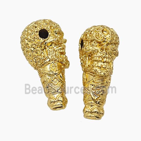 Copper Guru Beads Skull Gold Plated