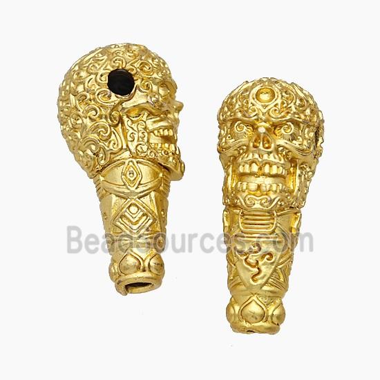 Copper Guru Beads Skull Gold Plated
