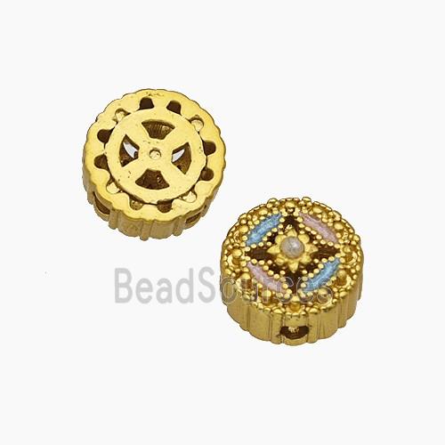 Copper Button Beads Painted Gold Plated