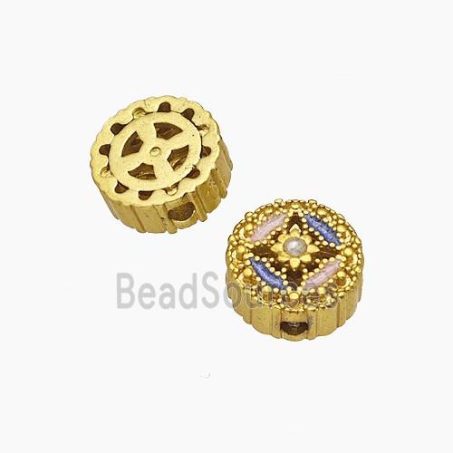 Copper Button Beads Painted Gold Plated