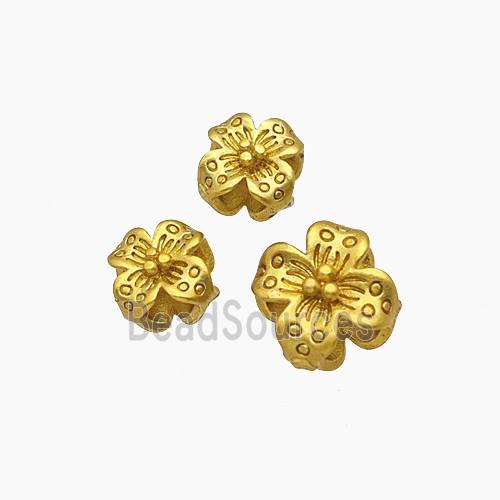 Copper Clover Beads Gold Plated