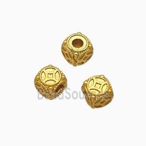 Copper Cube Beads Gold Plated