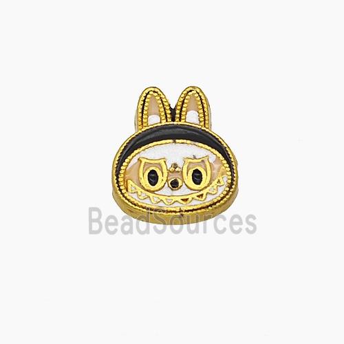 Copper Rabbit Beads Enamel Gold Plated