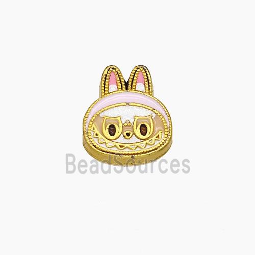 Copper Rabbit Beads Enamel Gold Plated