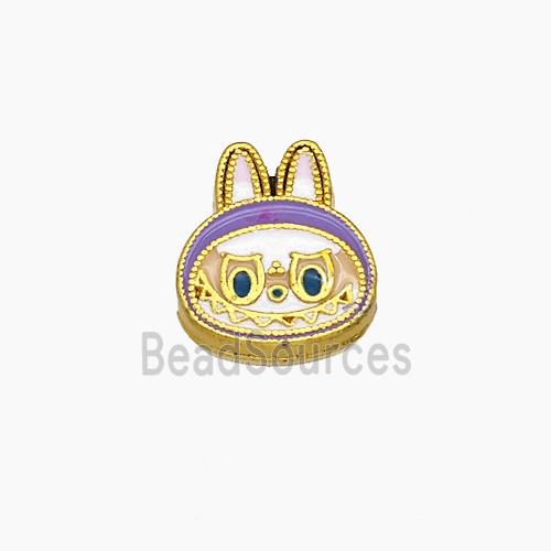 Copper Rabbit Beads Enamel Gold Plated