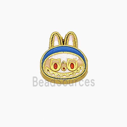 Copper Rabbit Beads Enamel Gold Plated