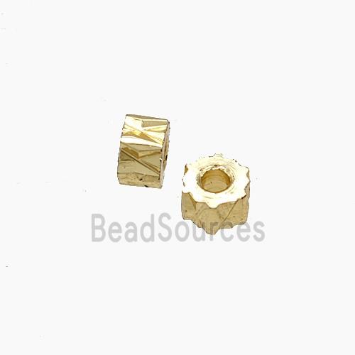 Copper Tube Beads Gold Plated