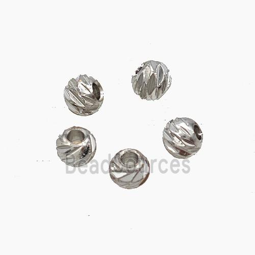 Copper Round Beads Platinum Plated