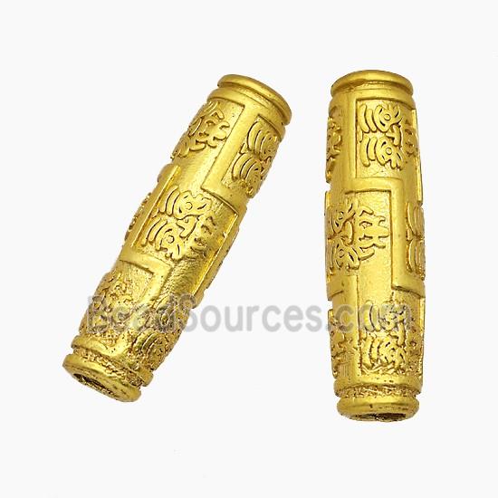 Copper Rice Beads Large Hole Gold Plated