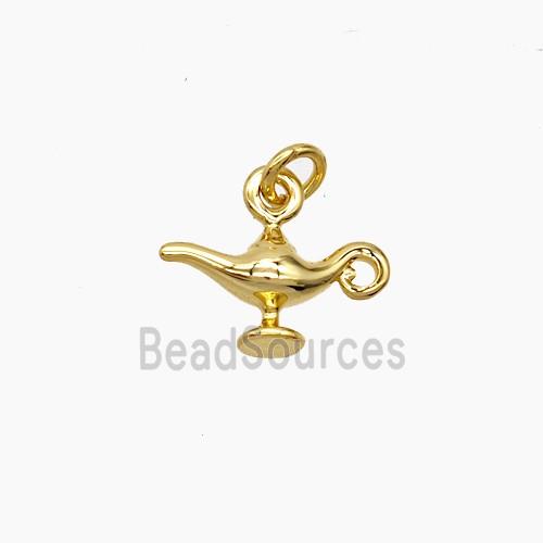 Aladdins Magic Lamp Charms Copper Pendant Gold Plated