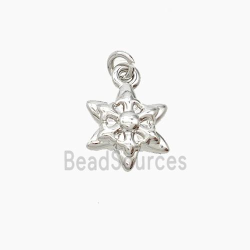 Copper Star Pendant Platinum Plated