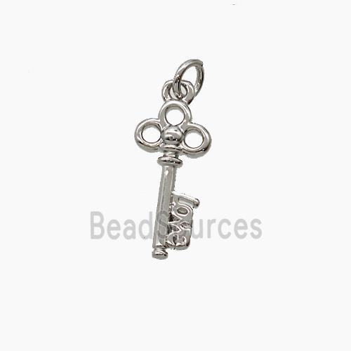 Copper Key Pendant Platinum Plated