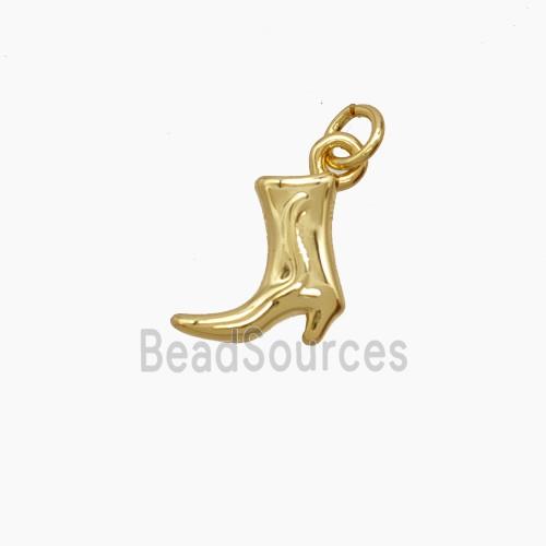 Copper Cowboy Boots Pendant Shoes Gold Plated