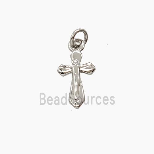 Copper Crucifix Cross Pendant Platinum Plated
