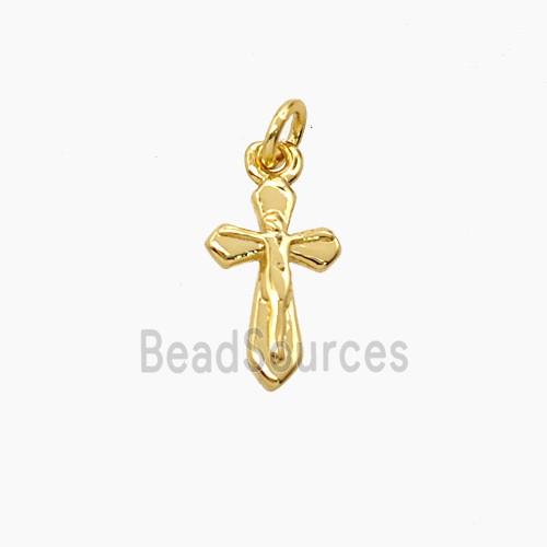 Copper Crucifix Cross Pendant Gold Plated