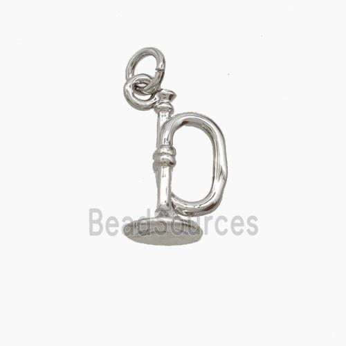 Copper Bugle Pendant Musical Platinum Plated