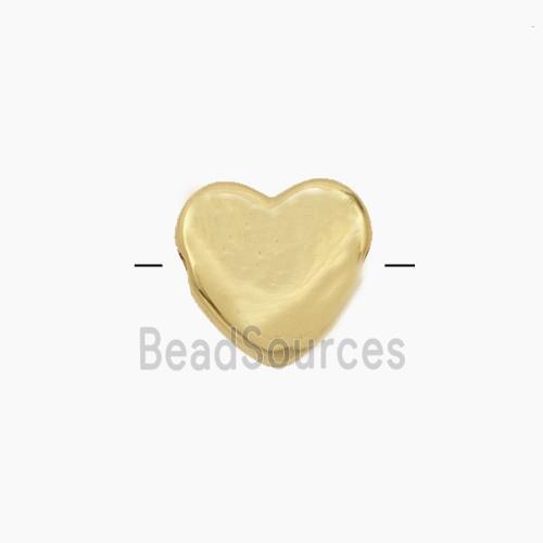 Copper Heart Beads Gold Plated