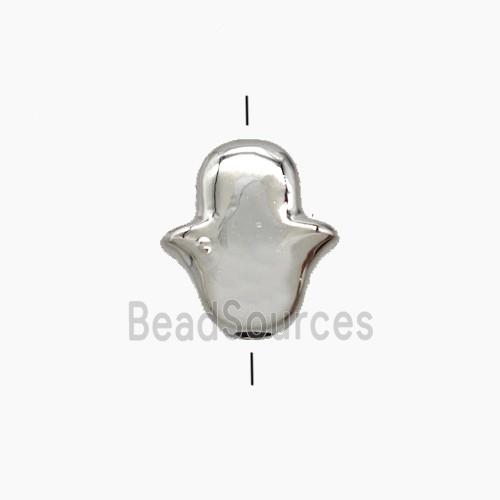 Copper Tulip Beads Platinum Plated