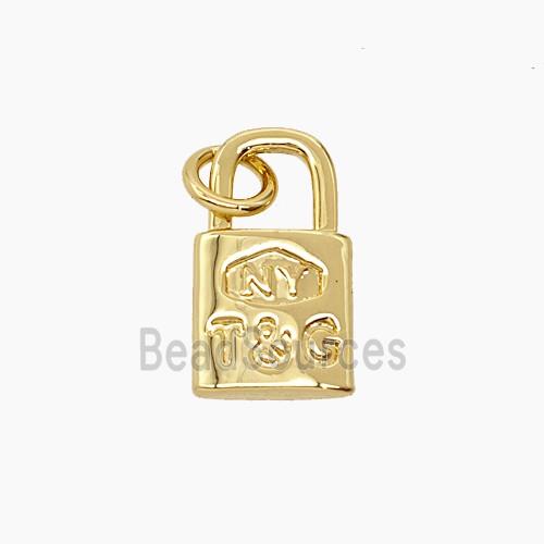 Copper Lock Pendant Gold Plated