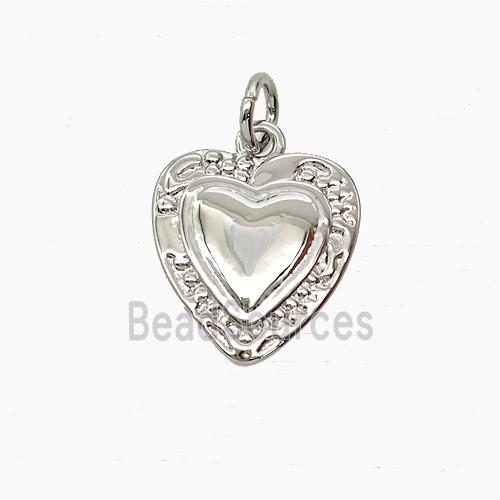 Copper Heart Pendant Platinum Plated