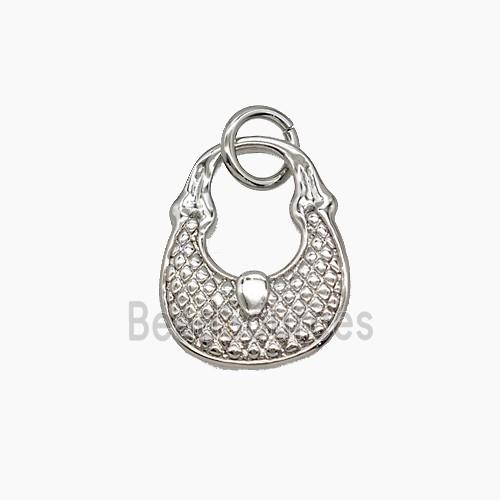 Copper HandBag Pendant Platinum Plated