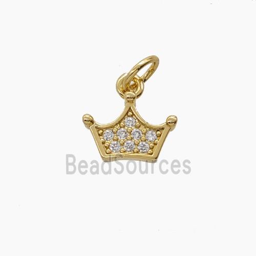 Copper Crown Pendant Pave Zirconia 18K Gold Plated