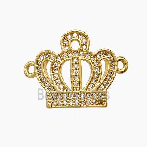 Copper Crown Pendant Pave Zirconia 18K Gold Plated