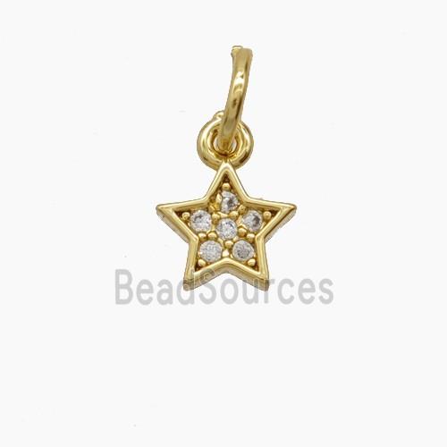 Copper Star Pendant Pave Zirconia 18K Gold Plated