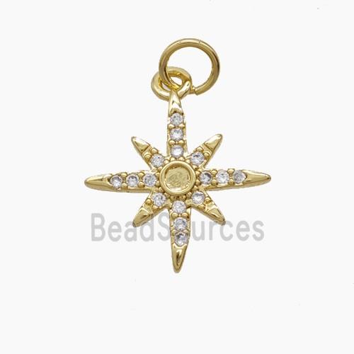 Copper Star Pendant Pave Zirconia 18K Gold Plated
