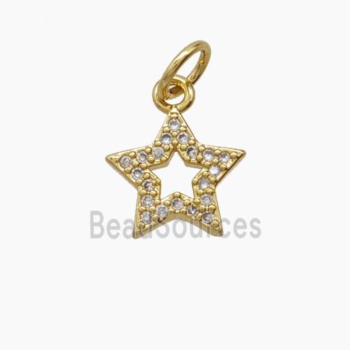 Copper Star Pendant Pave Zirconia 18K Gold Plated